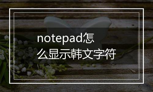 notepad怎么显示韩文字符