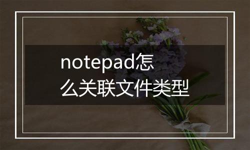 notepad怎么关联文件类型