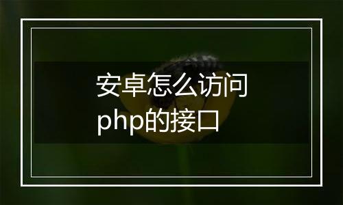 安卓怎么访问php的接口
