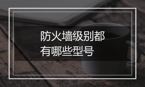 防火墙级别都有哪些型号
