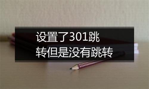 设置了301跳转但是没有跳转