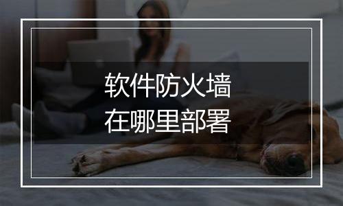 软件防火墙 在哪里部署