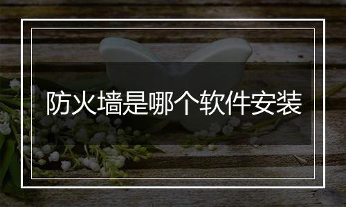 防火墙是哪个软件安装
