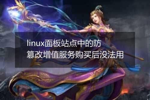 linux面板站点中的防篡改增值服务购买后没法用