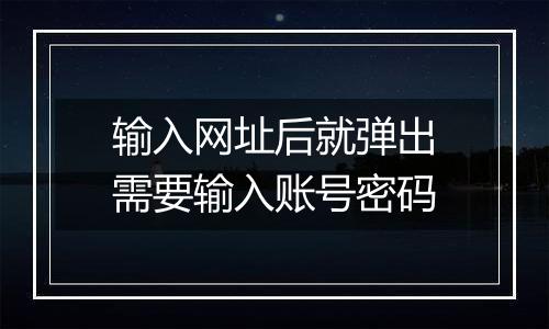 输入网址后就弹出需要输入账号密码