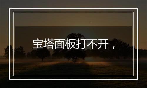 宝塔面板打不开,