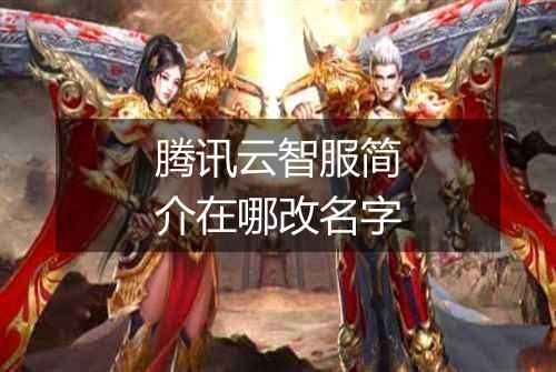 腾讯云智服简介在哪改名字