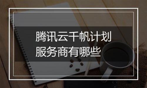 腾讯云千帆计划服务商有哪些