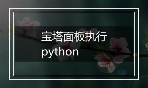 宝塔面板执行python