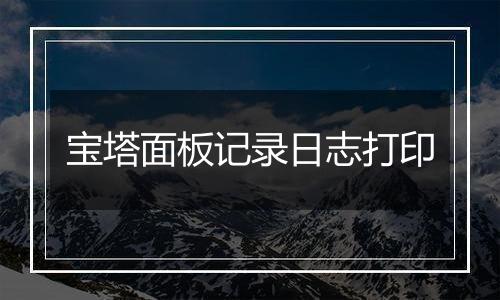 宝塔面板记录日志打印