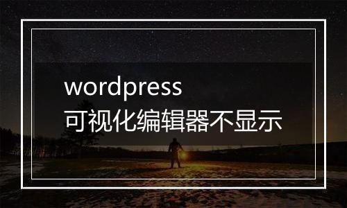 wordpress可视化编辑器不显示
