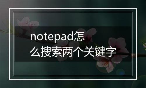 notepad怎么搜索两个关键字