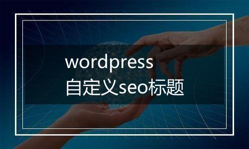 wordpress自定义seo标题