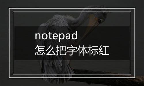 notepad怎么把字体标红