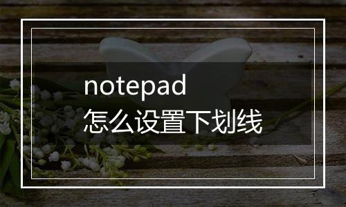 notepad怎么设置下划线