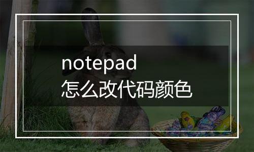 notepad怎么改代码颜色