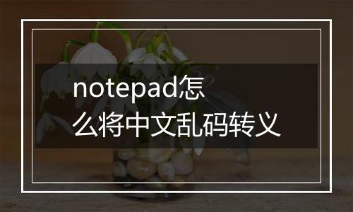 notepad怎么将中文乱码转义