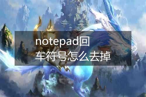 notepad回车符号怎么去掉