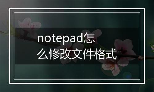 notepad怎么修改文件格式