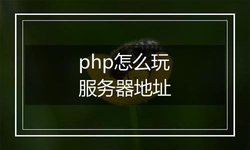 php怎么玩服务器地址