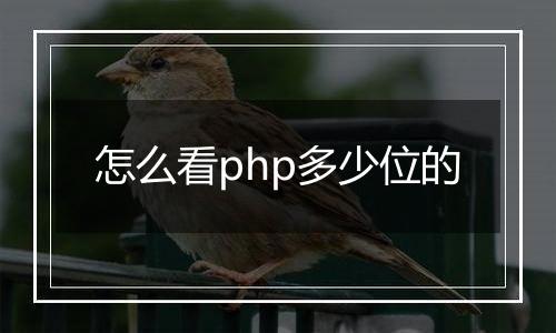 怎么看php多少位的