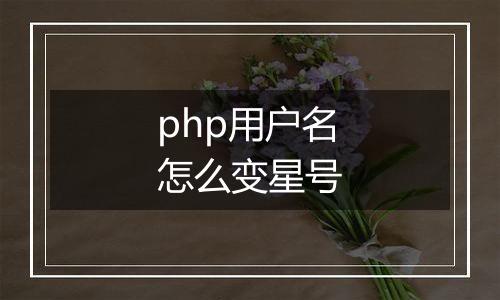 php用户名怎么变星号