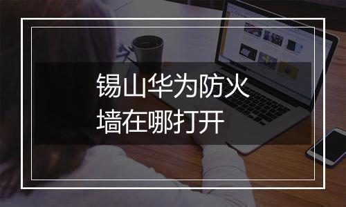 锡山华为防火墙在哪打开