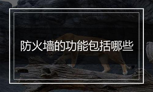 防火墙的功能包括哪些