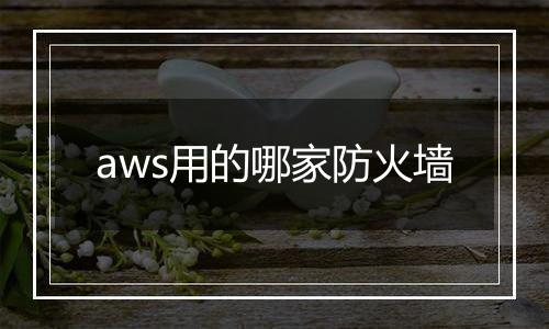 aws用的哪家防火墙