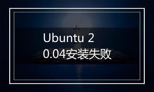 Ubuntu 20.04安装失败