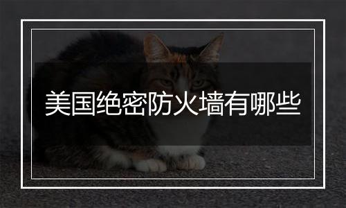 美国绝密防火墙有哪些