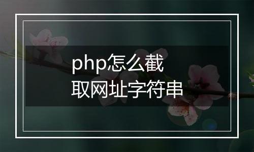 php怎么截取网址字符串