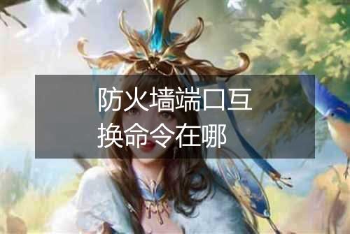 防火墙端口互换命令在哪
