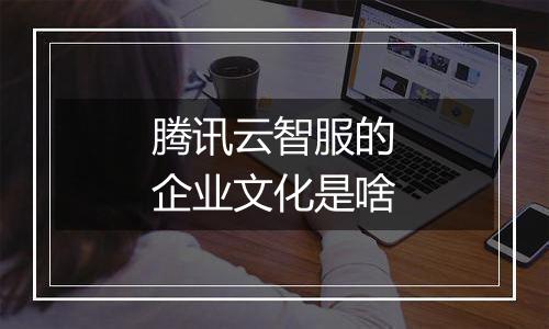腾讯云智服的企业文化是啥