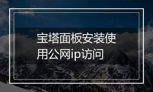 宝塔面板安装使用公网ip访问