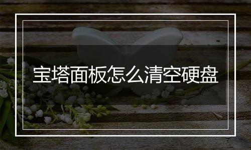 宝塔面板怎么清空硬盘