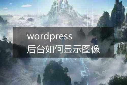 wordpress后台如何显示图像
