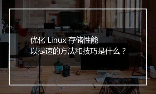 优化 Linux 存储性能以提速的方法和技巧是什么?