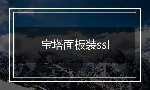 宝塔面板装ssl