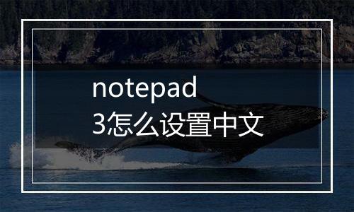 notepad3怎么设置中文