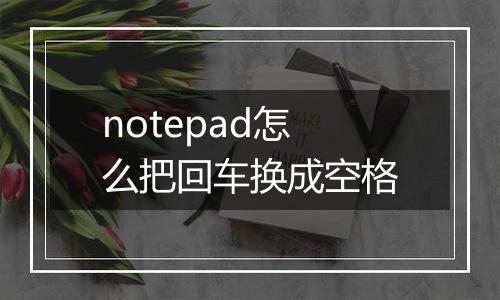 notepad怎么把回车换成空格
