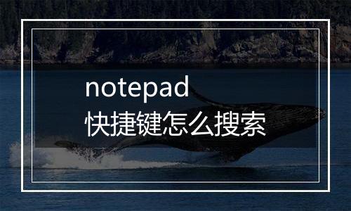 notepad快捷键怎么搜索