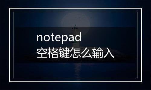 notepad空格键怎么输入