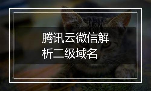 腾讯云微信解析二级域名