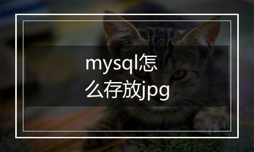 mysql怎么存放jpg