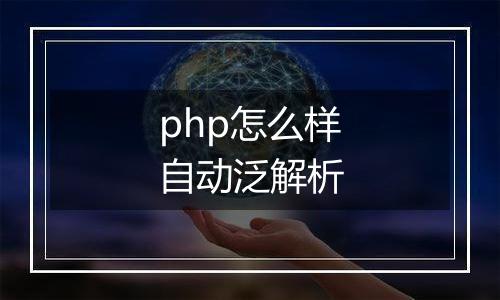 php怎么样自动泛解析