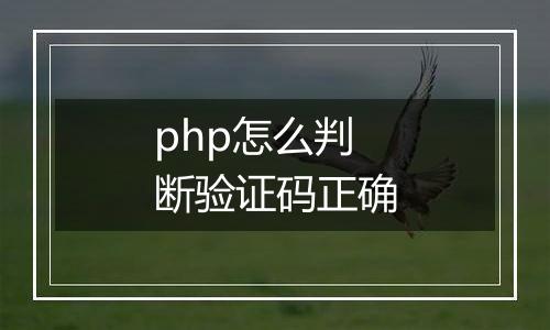 php怎么判断验证码正确