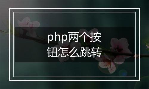 php两个按钮怎么跳转