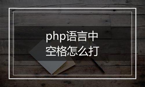 php语言中空格怎么打