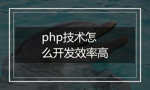 php技术怎么开发效率高